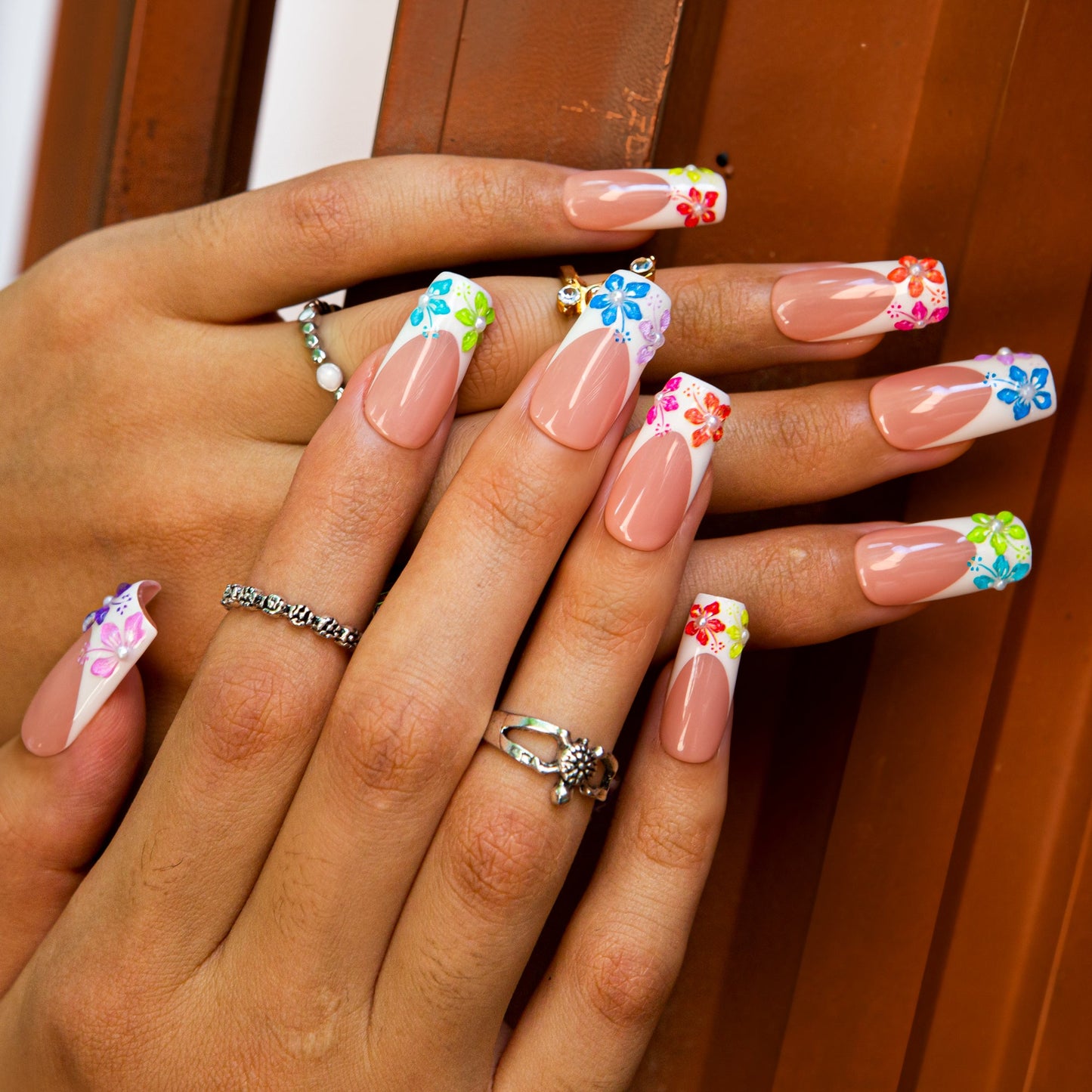Tropical Garden Handmade Nails H538