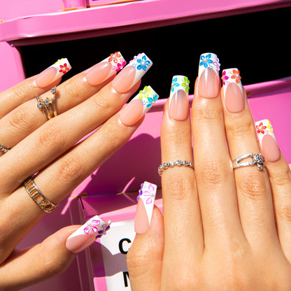 Tropical Garden Handmade Nails H538