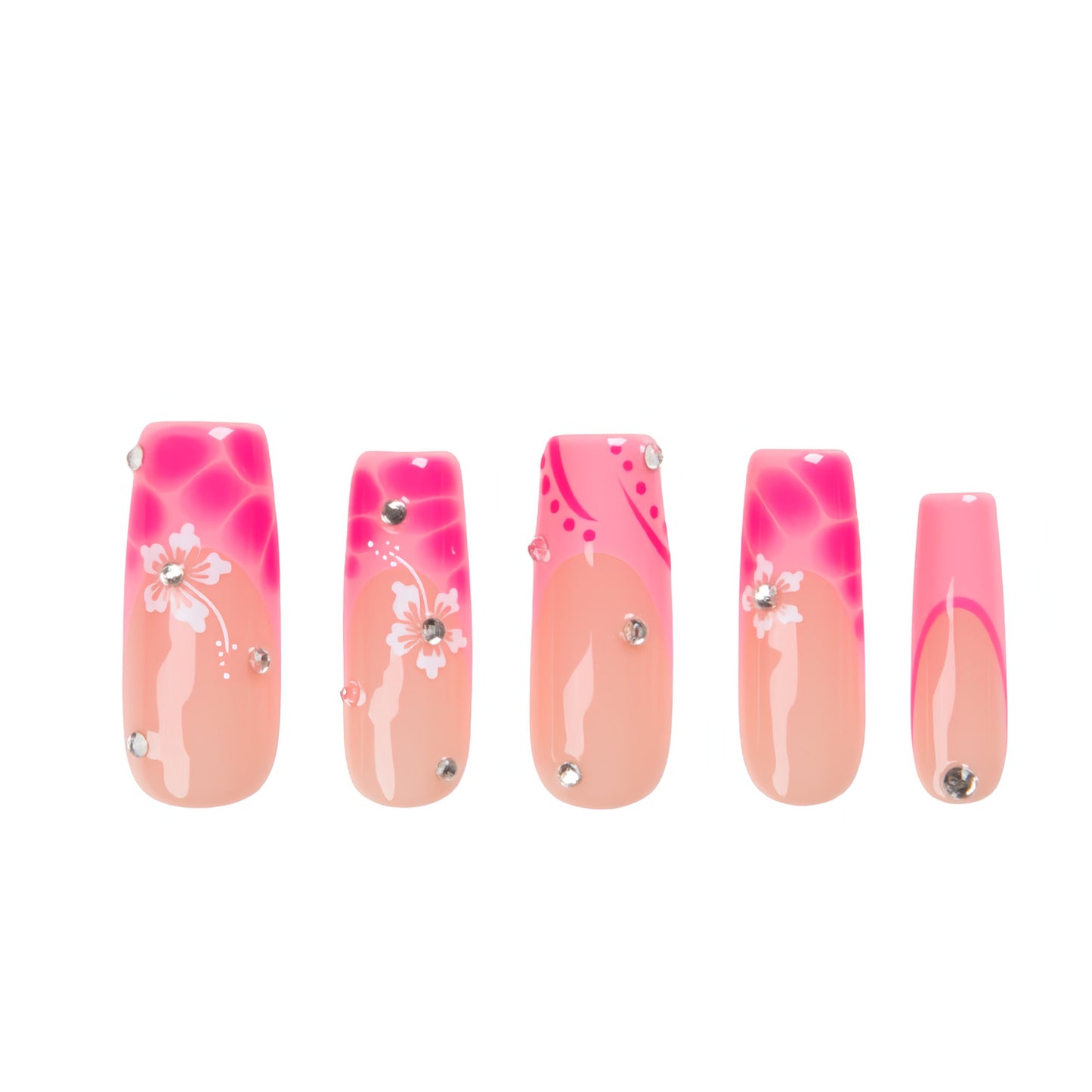Blossom Sparkle Handmade Nails H542