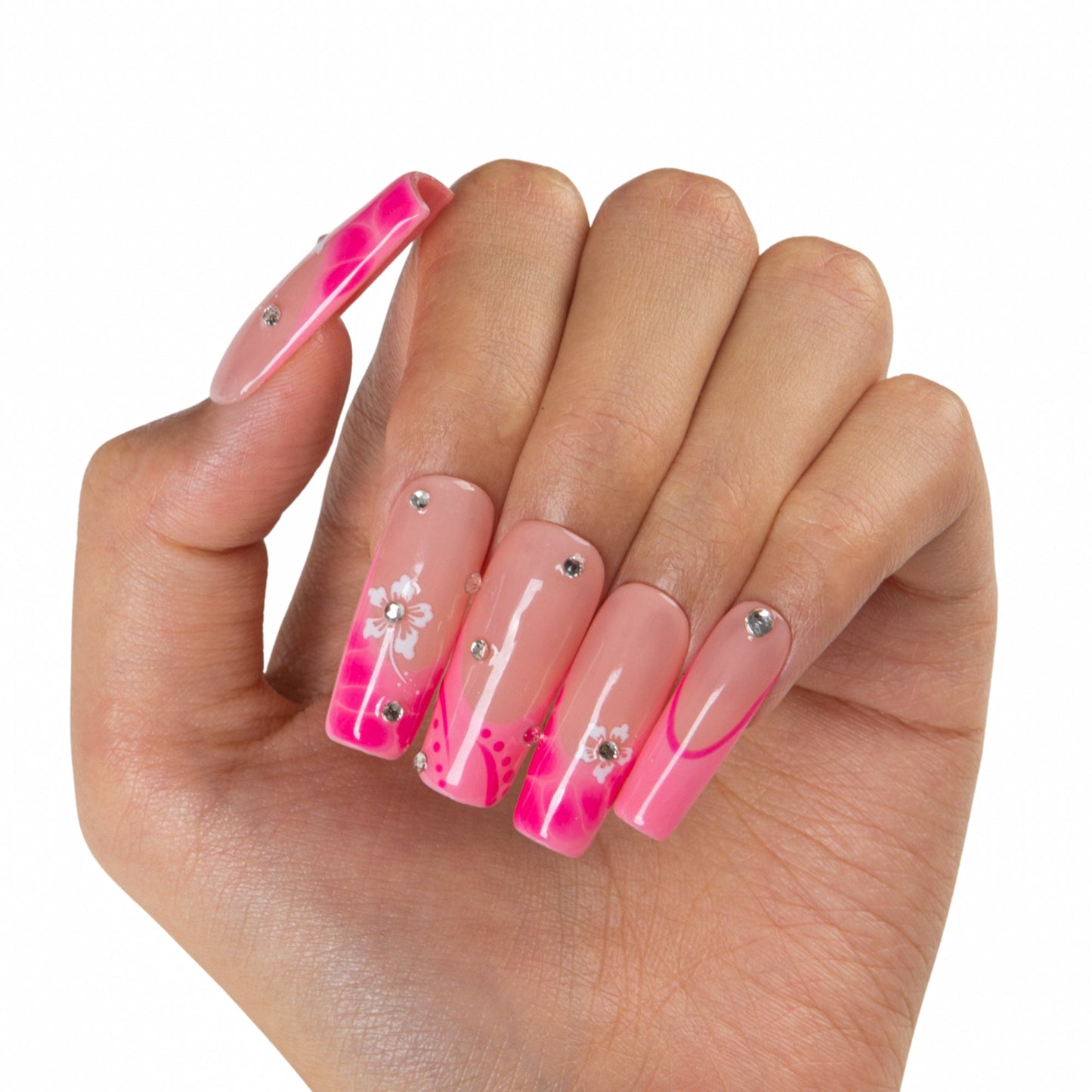 Blossom Sparkle Handmade Nails H542