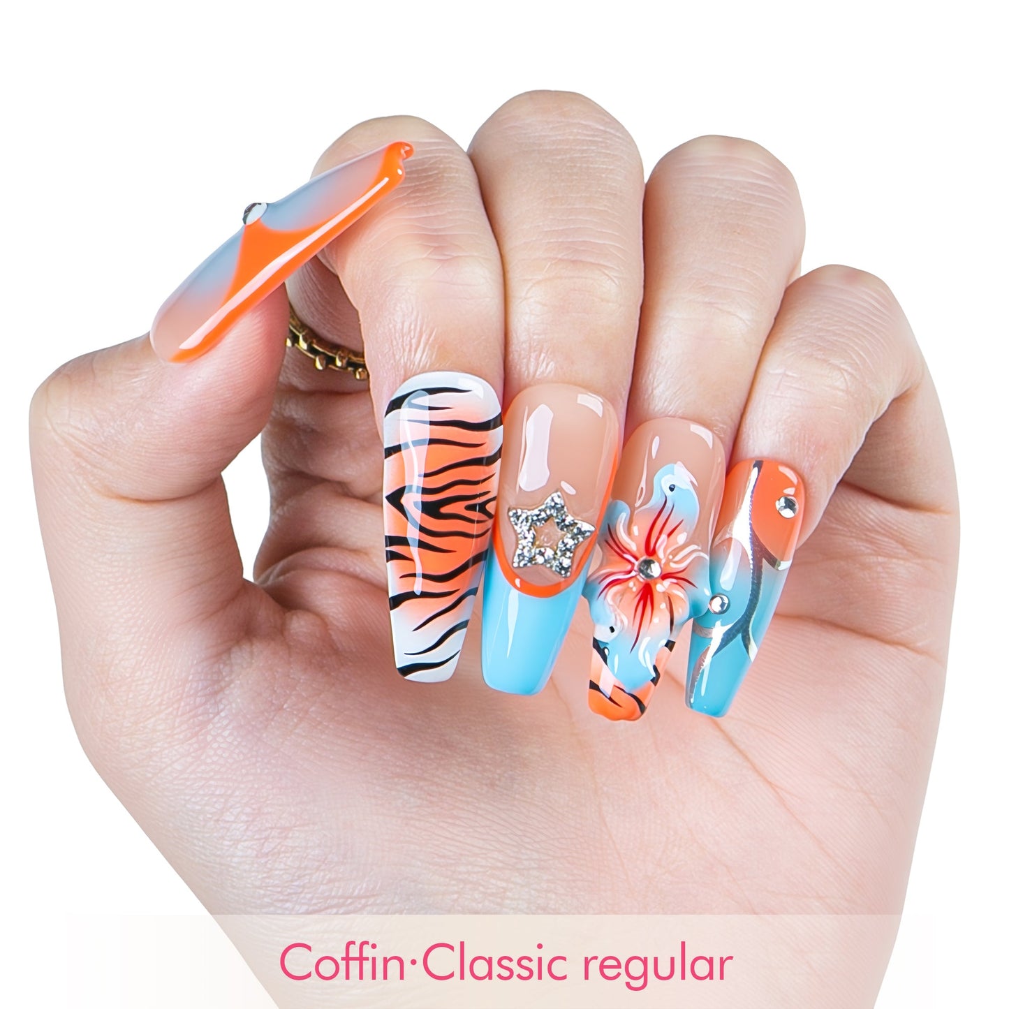 Sunburn Safari Handmade Nails H554