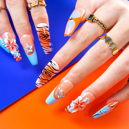 Sunburn Safari Handmade Nails H554