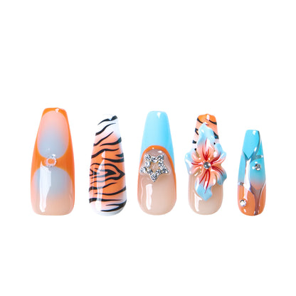 Sunburn Safari Handmade Nails H554