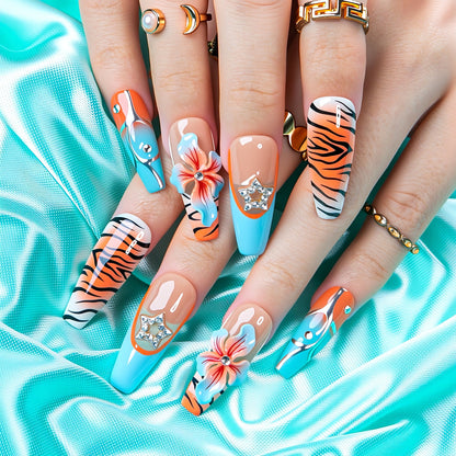 Sunburn Safari Handmade Nails H554