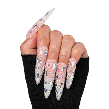 Berry Shake Pink Handmade Nails H56