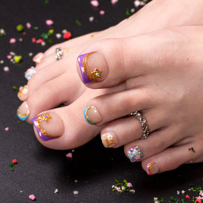 Gemini in Full Bloom T587 Toe Nails - 20Pcs Free Size