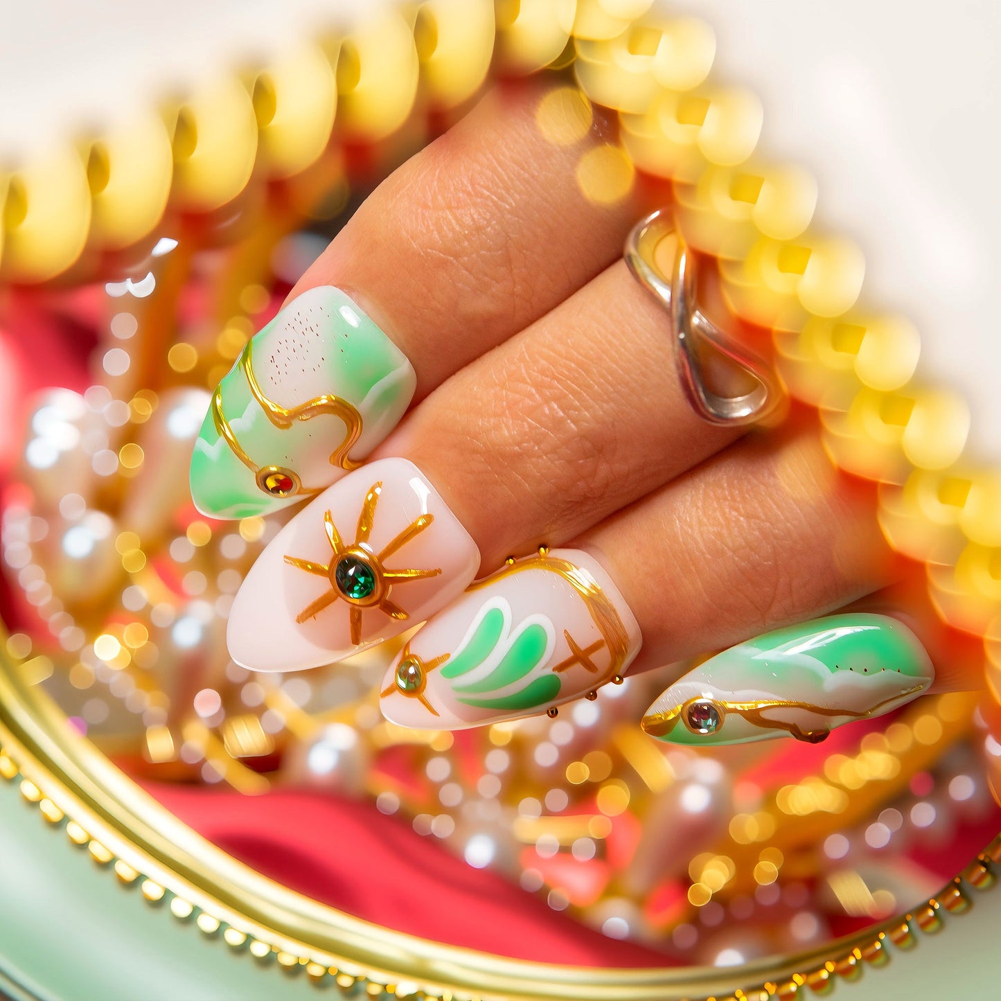 Celestial Libra Dream Handmade Nails H588