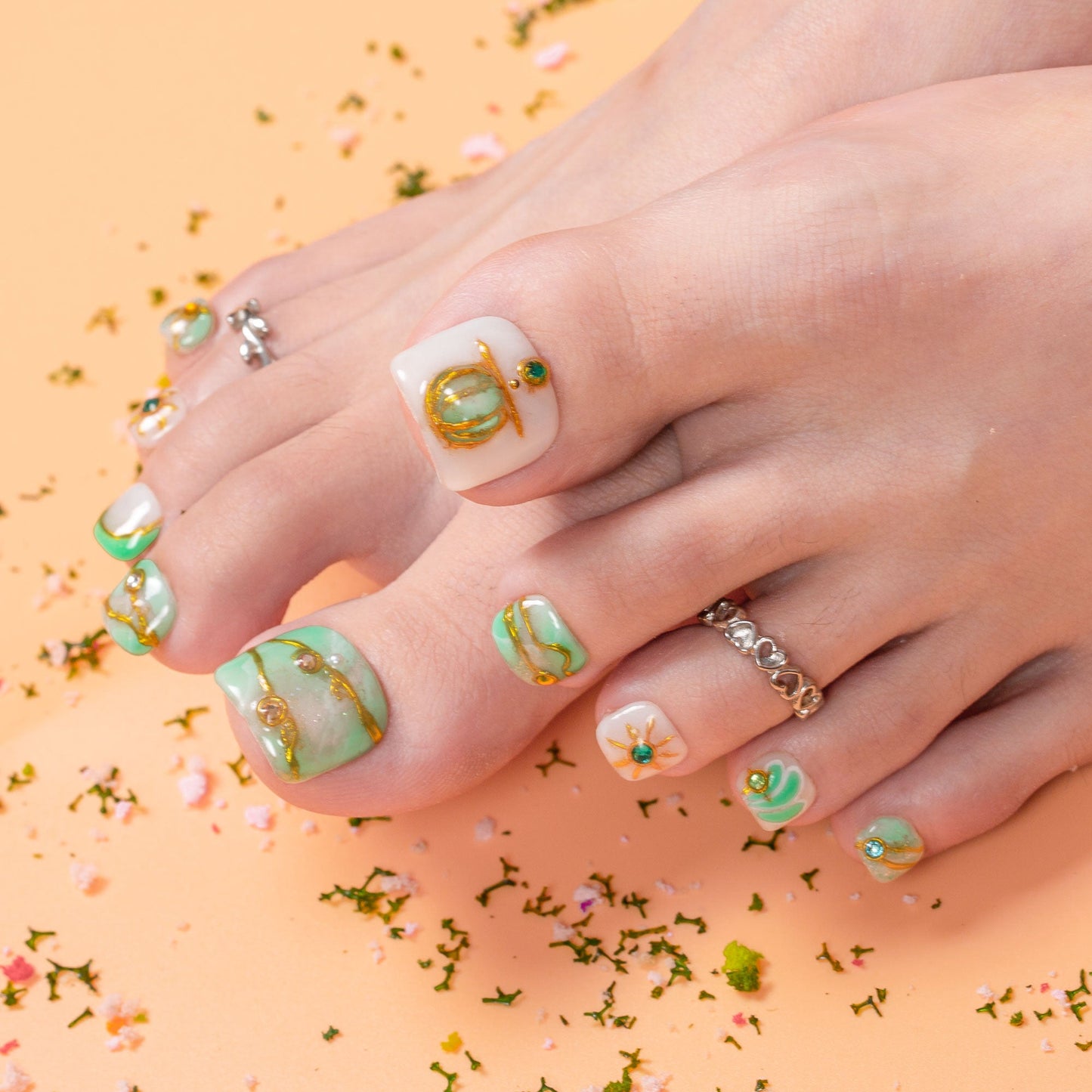 Celestial Libra Dream T588 Toe Nails - 20Pcs Free Size