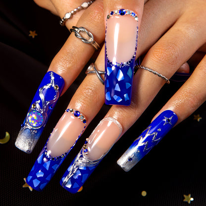 Aquarius Ice Queen Handmade Nails H589