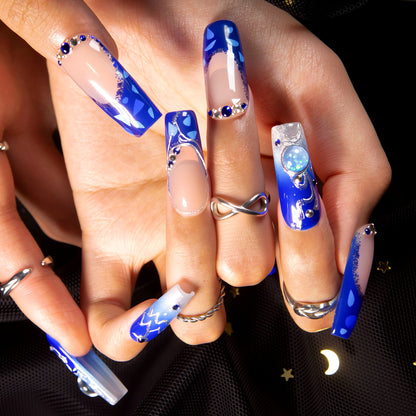 Aquarius Ice Queen Handmade Nails H589