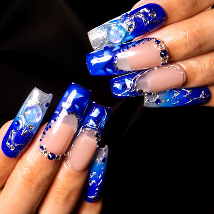 Aquarius Ice Queen Handmade Nails H589