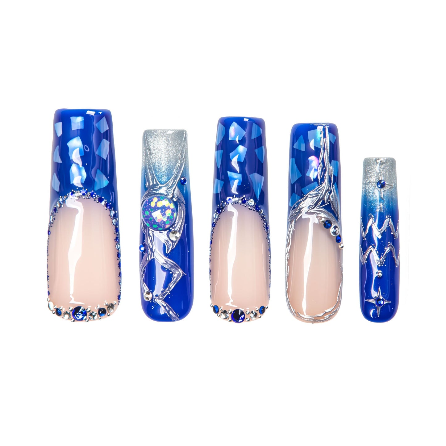 Aquarius Ice Queen Handmade Nails H589