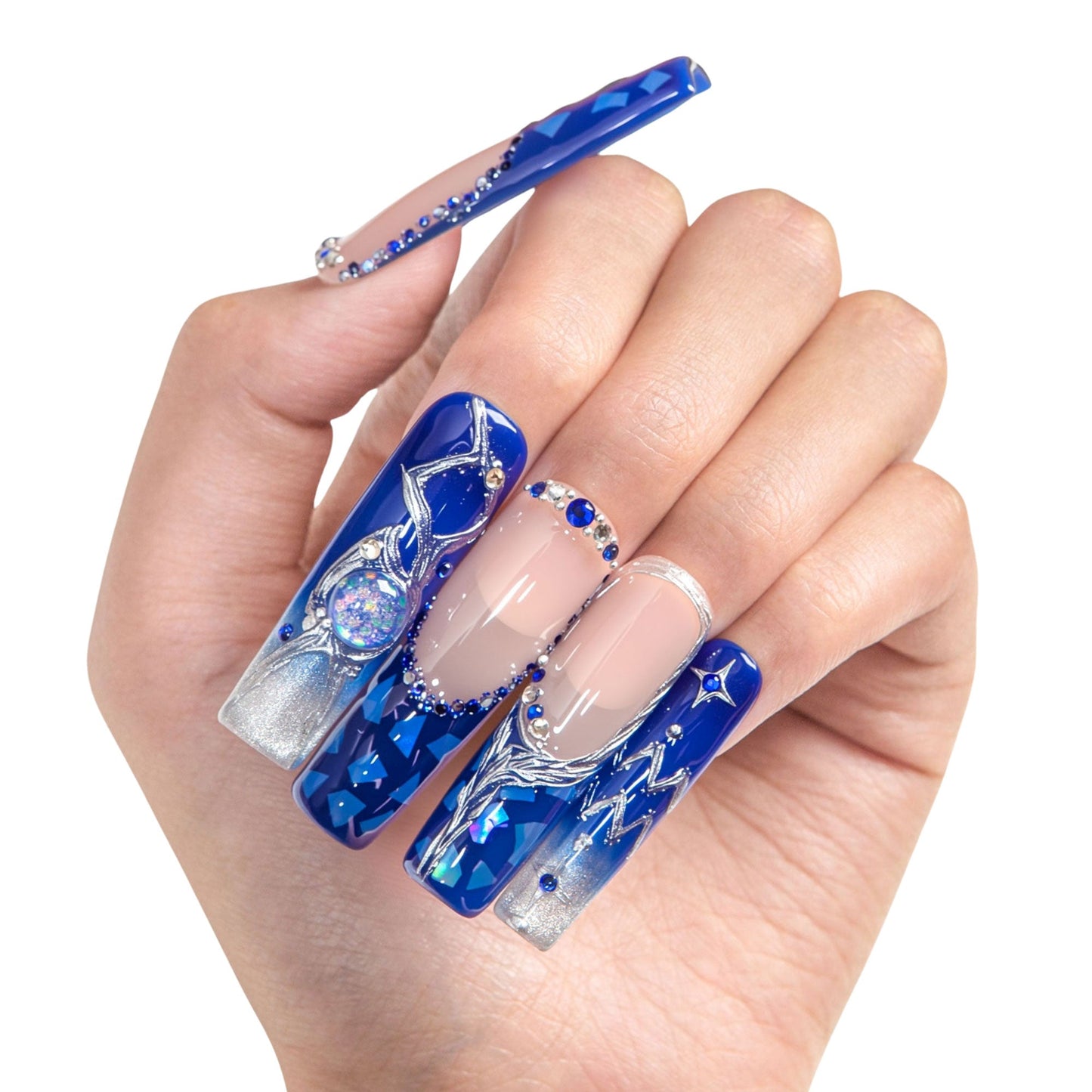 Aquarius Ice Queen Handmade Nails H589