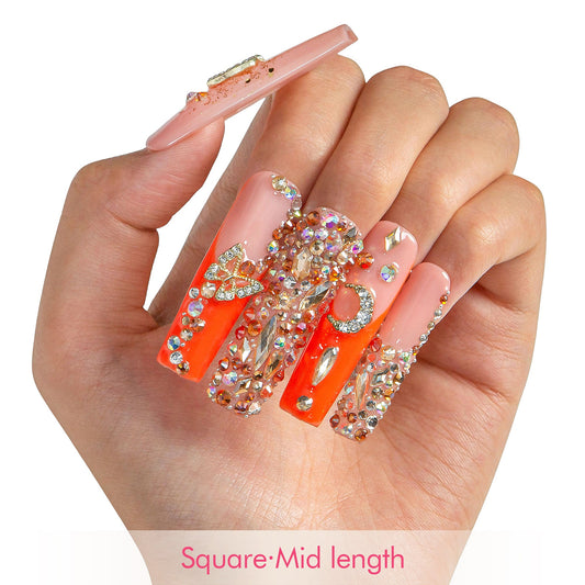 Neon Moon Cancer Handmade Nails H590