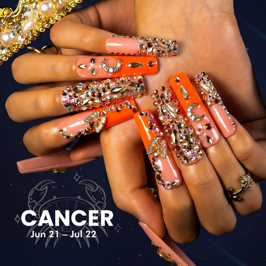 Neon Moon Cancer Handmade Nails H590