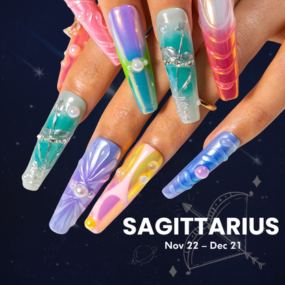 Sagittarius Spark Handmade Nails H594