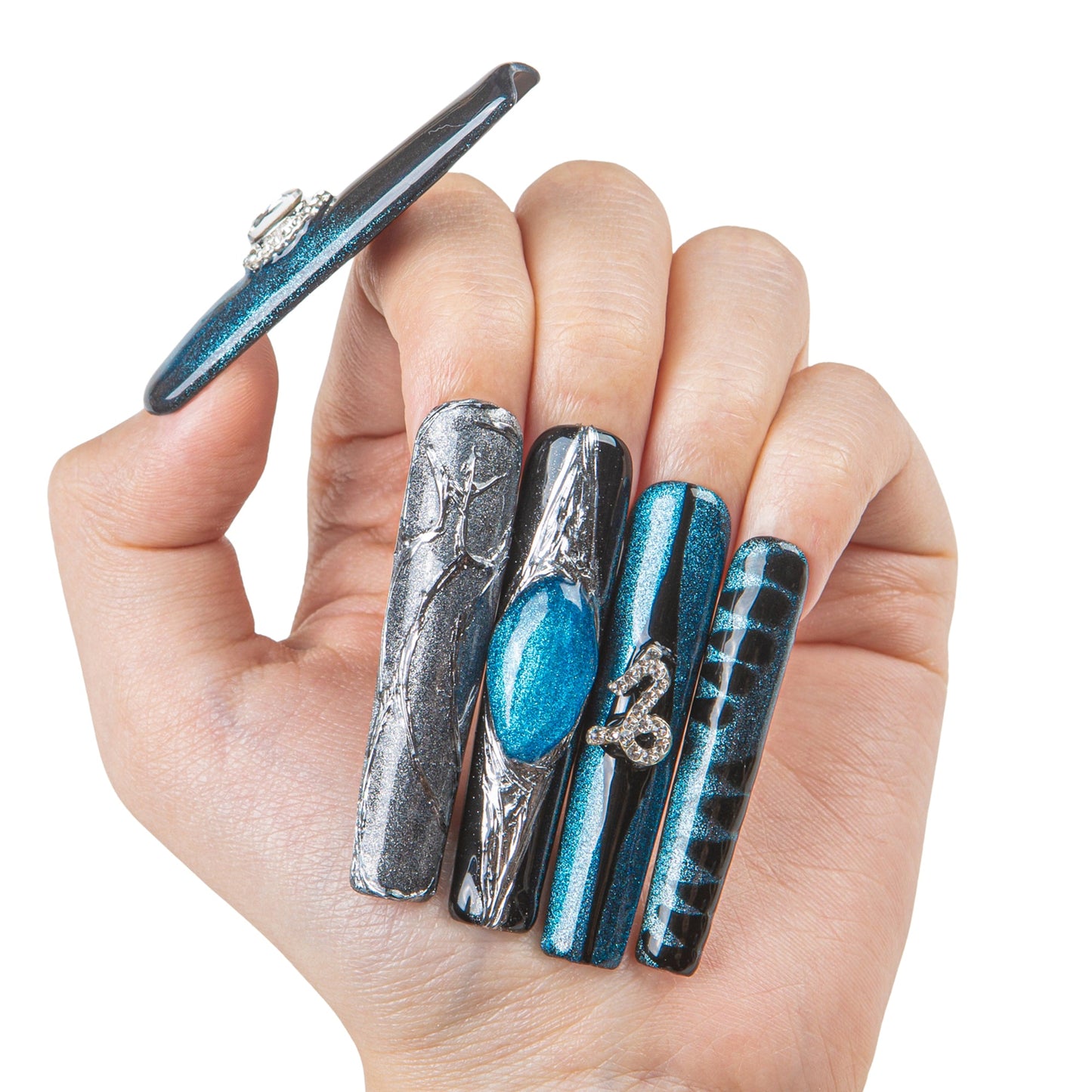 Capricorn Cosmic Energy Handmade Nails H597