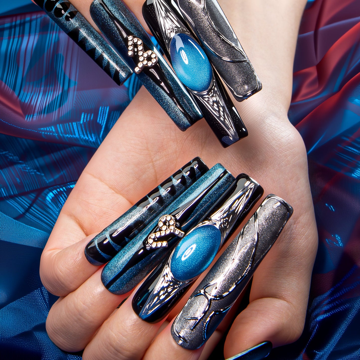 Capricorn Cosmic Energy Handmade Nails H597