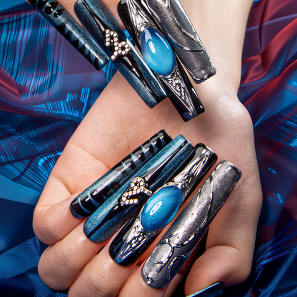 Capricorn Cosmic Energy Handmade Nails H597