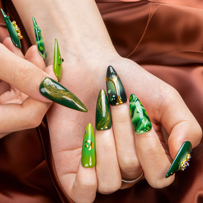 Taurus in Retrograde Handmade Nails H598