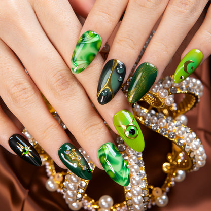 Taurus in Retrograde Handmade Nails H598