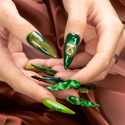 Taurus in Retrograde Handmade Nails H598