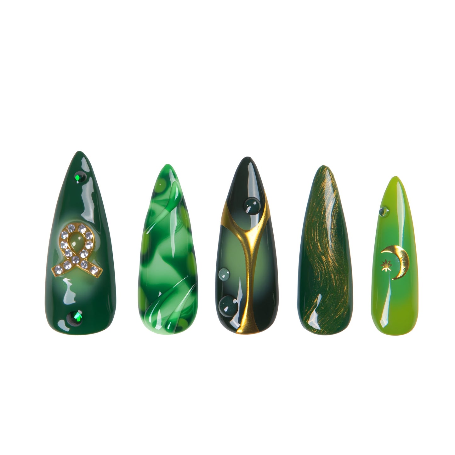 Taurus in Retrograde Handmade Nails H598