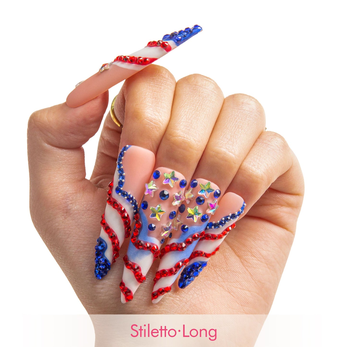Drippin¡¯ in Freedom Handmade Nails H601