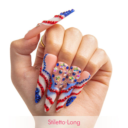 Drippin¡¯ in Freedom Handmade Nails H601