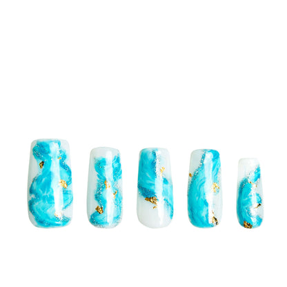 Blue Bay Wave Blue Handmade Nails H63