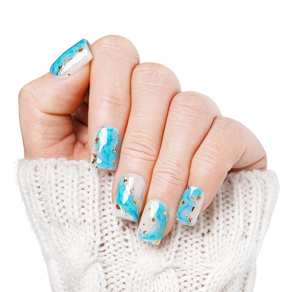 Blue Bay Wave Blue Handmade Nails H63