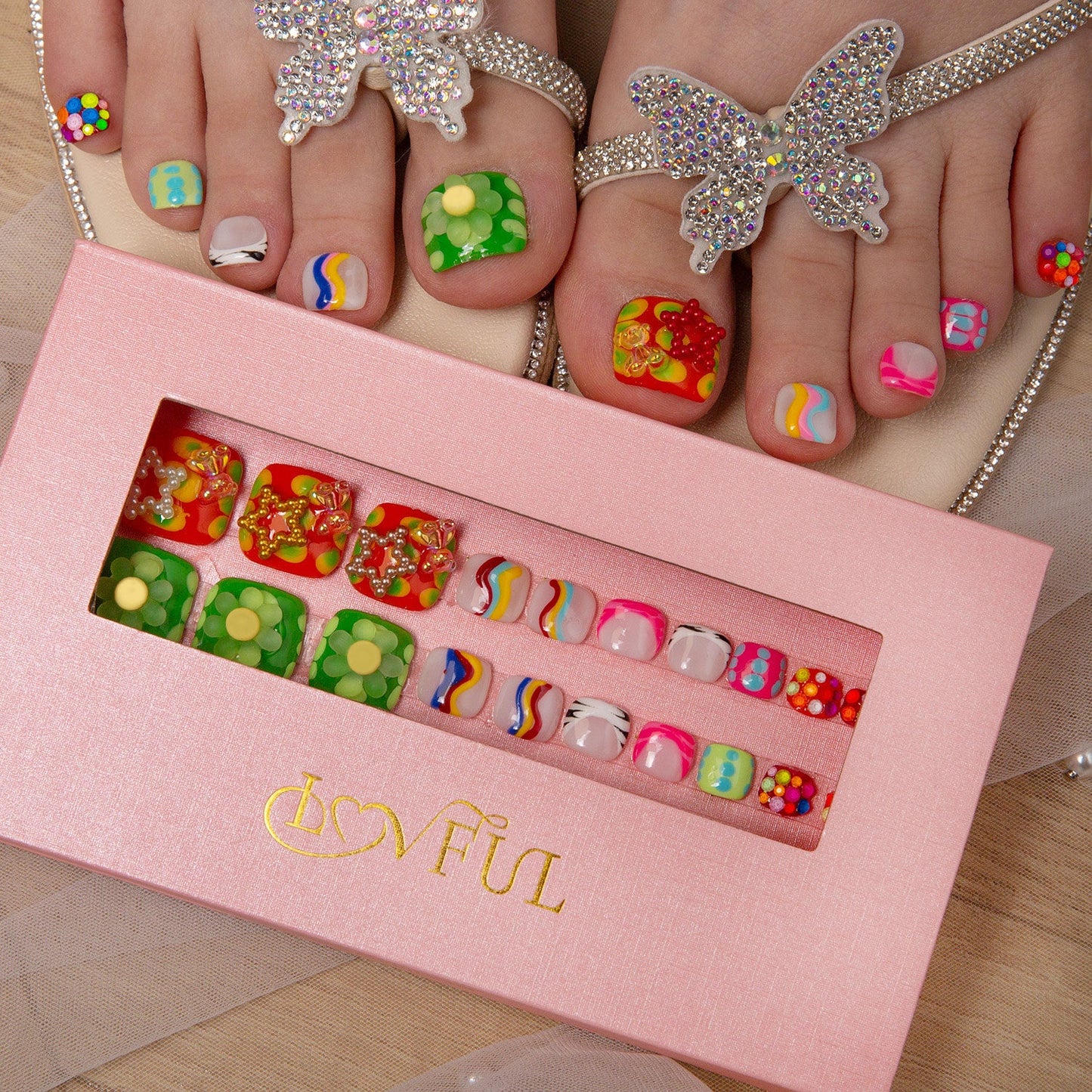 Lovkashi Flower T65 Toe Nails