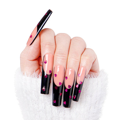 Romantic Sakura French Tip Handmade Nails H71