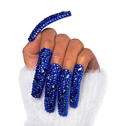 Deep Sea Classic Rhinestone Handmade Nails H75