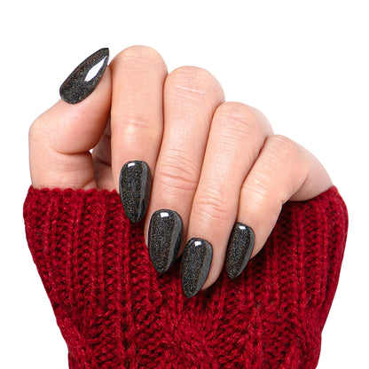 Mirror Black Handmade Nails H9
