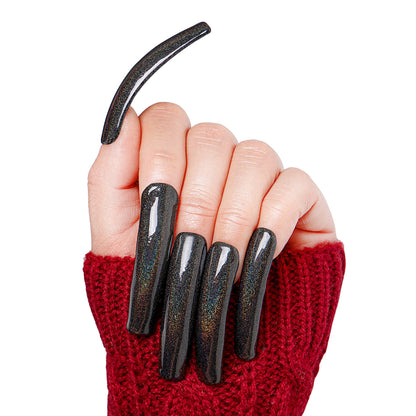 Mirror Black Handmade Nails H9