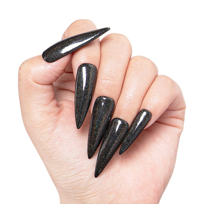Mirror Black Handmade Nails H9