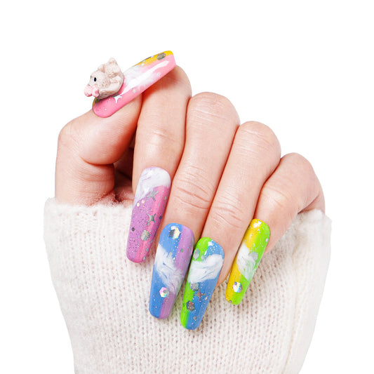 Thinking Above the Cloud Handmade Nails H99