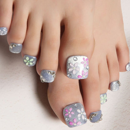 Misty Lilac Bloom T439 Toe Nails