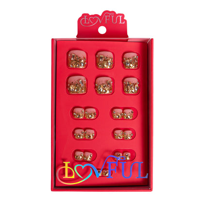 Golden Glitter T84 Toe Nails