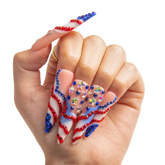 Drippin¡¯ in Freedom Handmade Nails H601