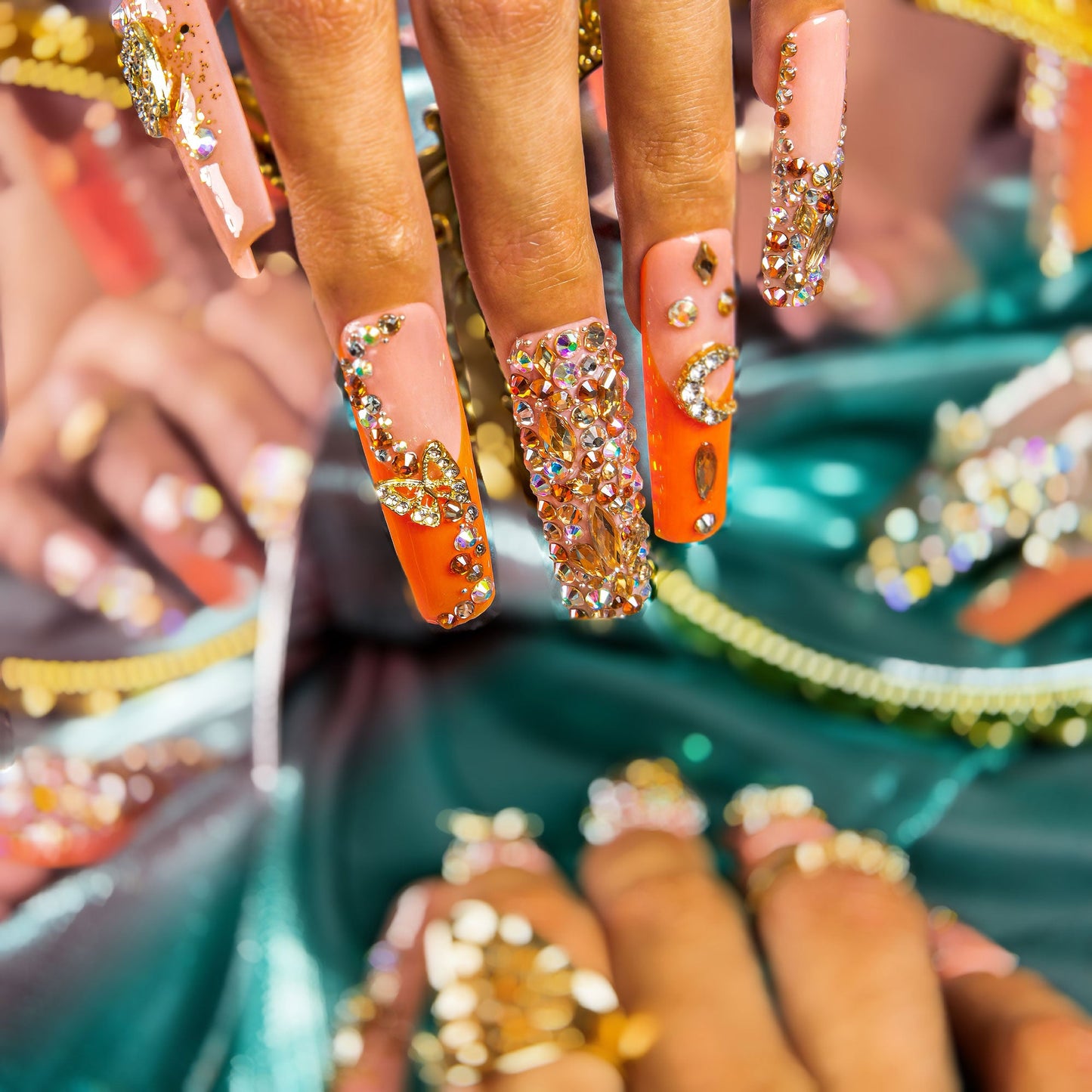 Neon Moon Cancer Handmade Nails H590