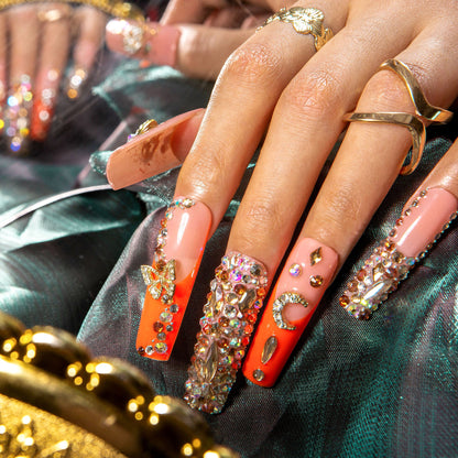 Neon Moon Cancer Handmade Nails H590