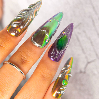 Chrome Couture Stellar Muse Handmade Nails H463