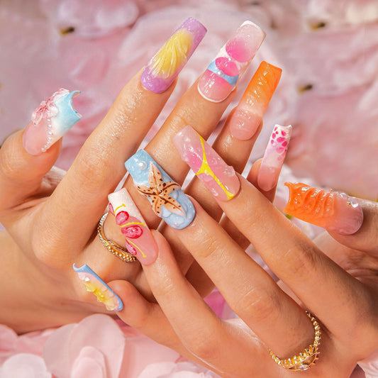 Pool Party Queen Handmade Nails H562