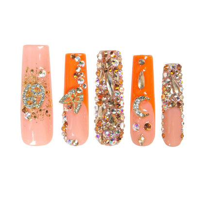 Neon Moon Cancer Handmade Nails H590