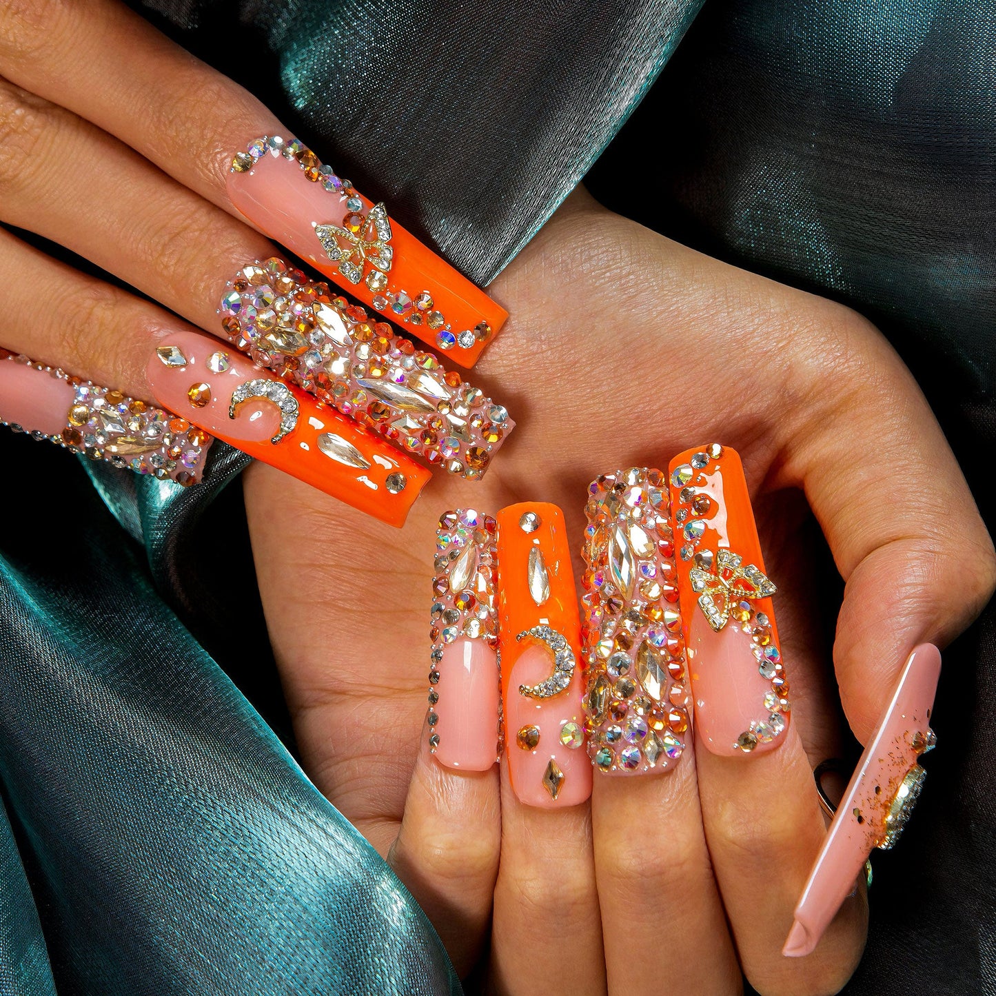 Neon Moon Cancer Handmade Nails H590