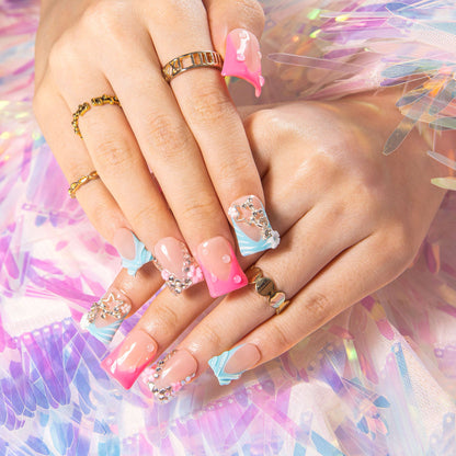 Cotton Candy Obsession Handmade Nails H581