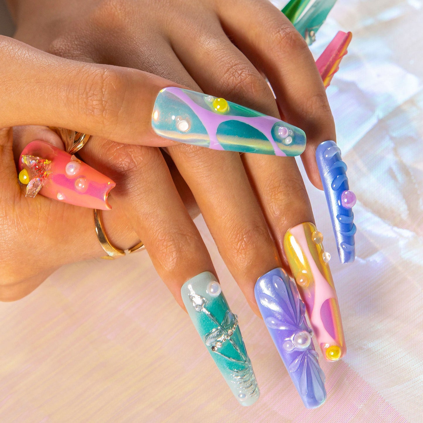 Sagittarius Spark Handmade Nails H594