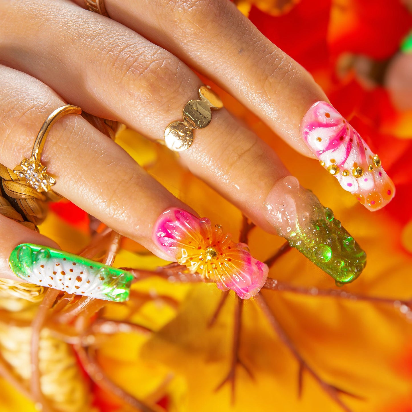 Sea Bloom Handmade Nails H544